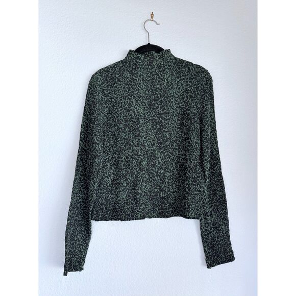 NWT Proenza Schouler White Label Smocked Dot Mock Neck Top in Fern Green & Black - Picture 6 of 14